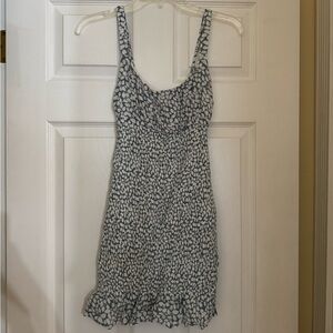 Abercrombie & Fitch Blue/Green and Cream Patterned Textured Dress